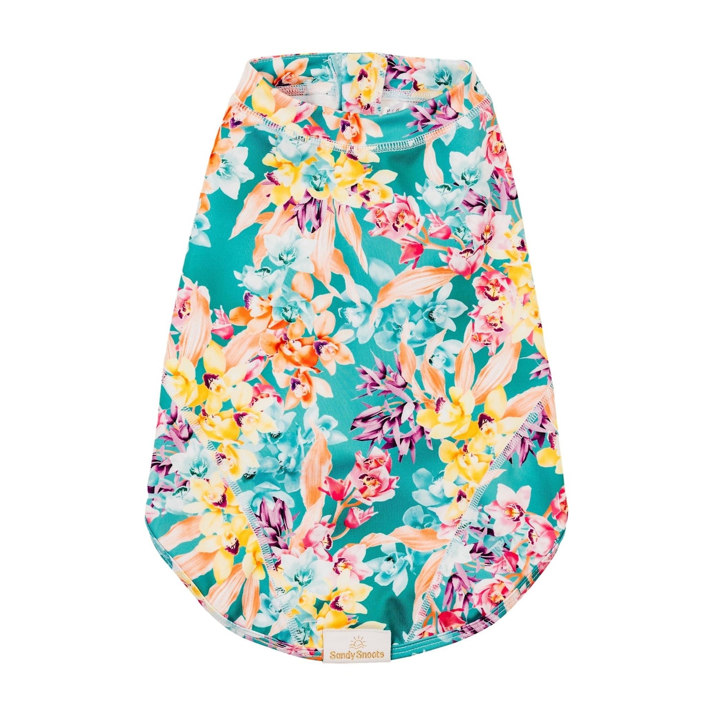 Green Orchid Floral Sun Protective Dog Rashie Australia