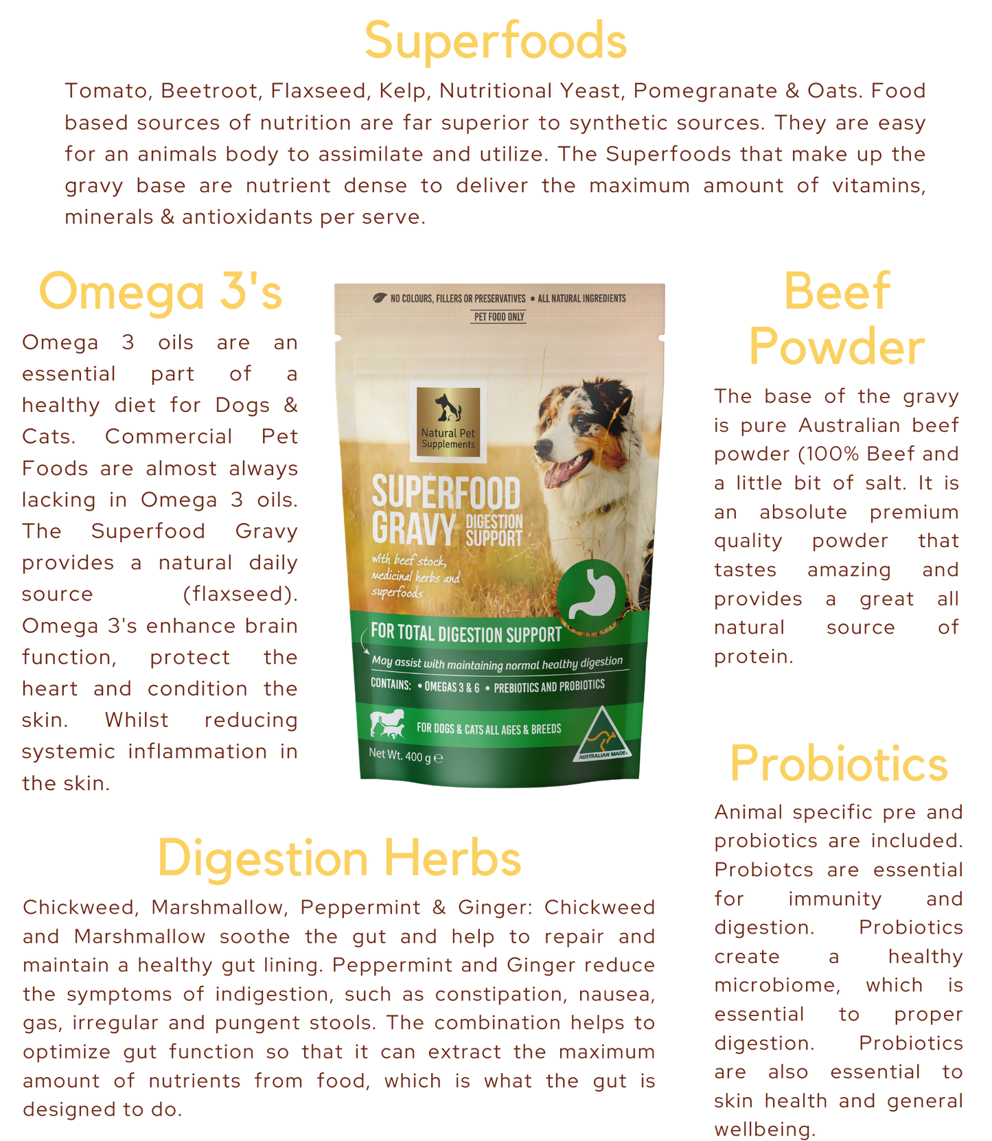 Digestion Support Superfood Gravy for Dogs and Cats 400g