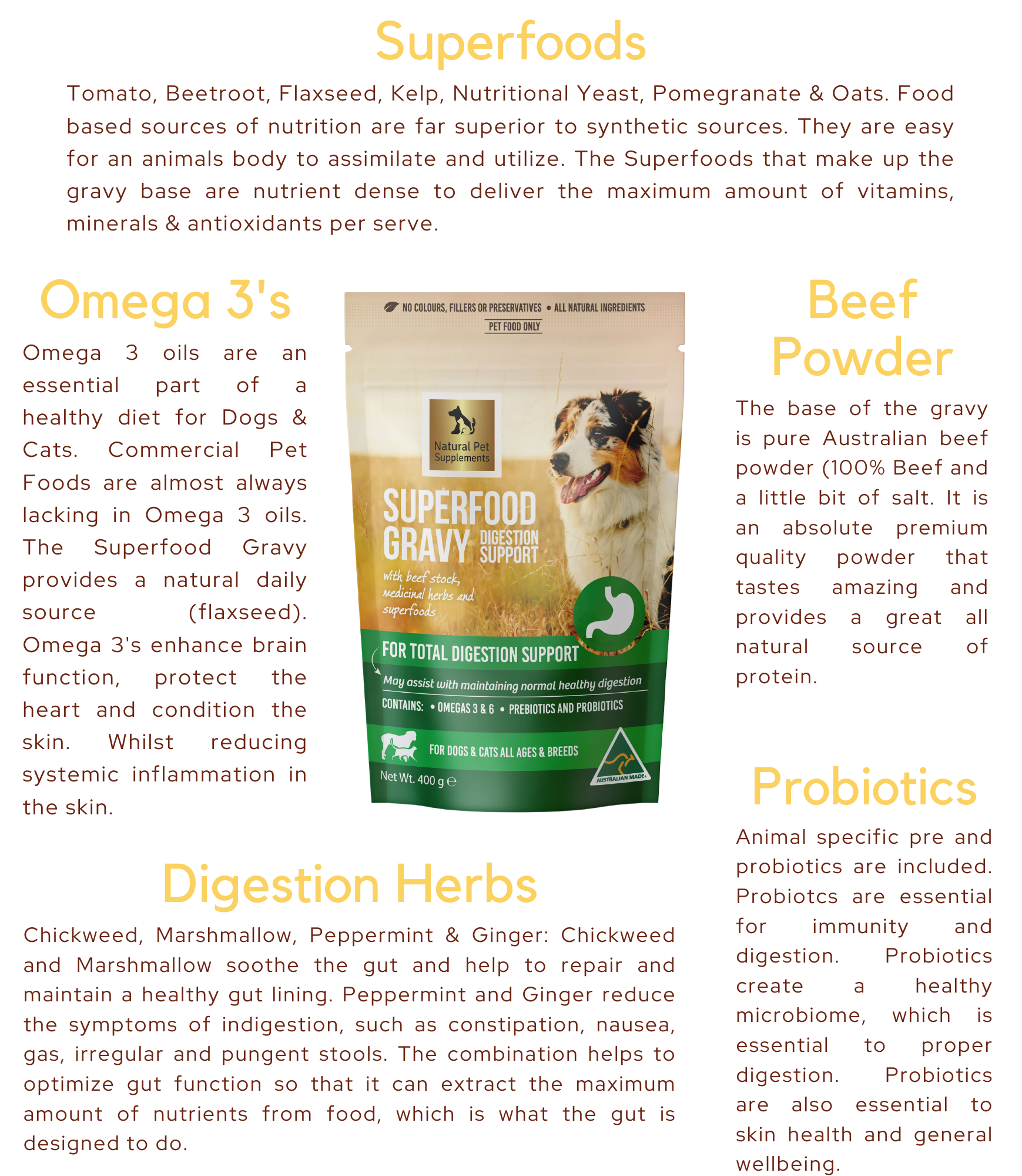Digestion Support Superfood Gravy for Dogs and Cats 400g