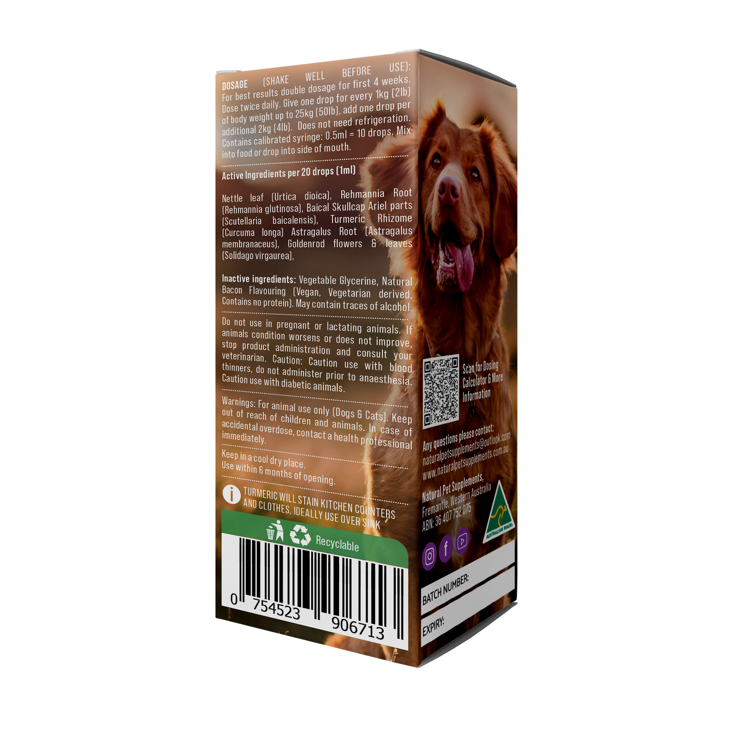 Skin Allergy Support Herbal Tincture For Dogs and Cats