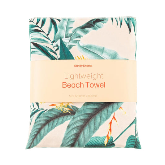 Lightweight Microfibre Tropical Green Leaves Dog Travel Beach Towel Australia